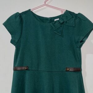 Janie and Jack Forest Green Dress with bow size 5